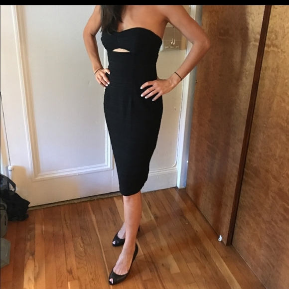 Anthropologie Dresses & Skirts - NANETTE LEPORE cut out NWT shirred stretch lined LBD